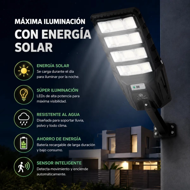 LAMPARA SOLAR EXTERIOR 240W LED CON SENSOR Y CONTROL - 2