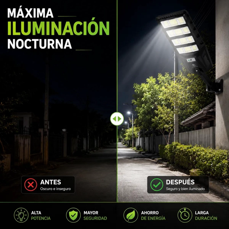LAMPARA SOLAR EXTERIOR 240W LED CON SENSOR Y CONTROL - 5