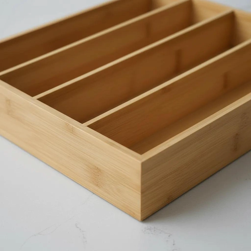 ORGANIZADOR DE CUBIERTOS DE BAMBU CON 6 COMPARTIMENTOS - 3