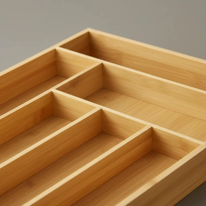 ORGANIZADOR DE CUBIERTOS DE BAMBU CON 6 COMPARTIMENTOS - 5