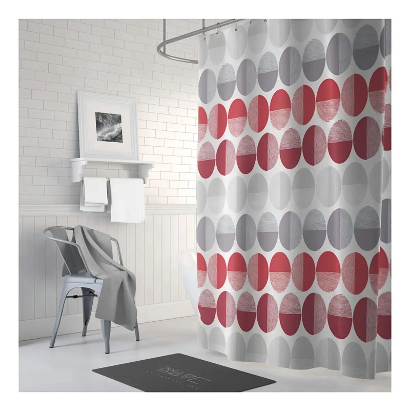 CORTINA DE BAÑO 180X180 CM CON DISEÑO CIRCULAR - 1