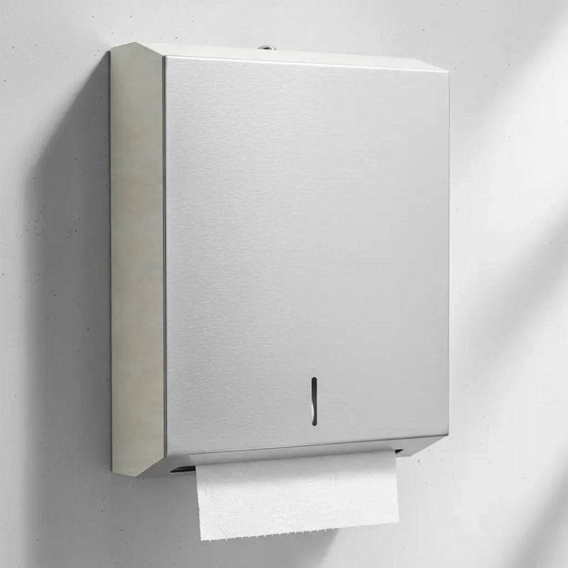 DISPENSADOR DE PAPEL INTERFOLIADO DE ACERO LISO - 5