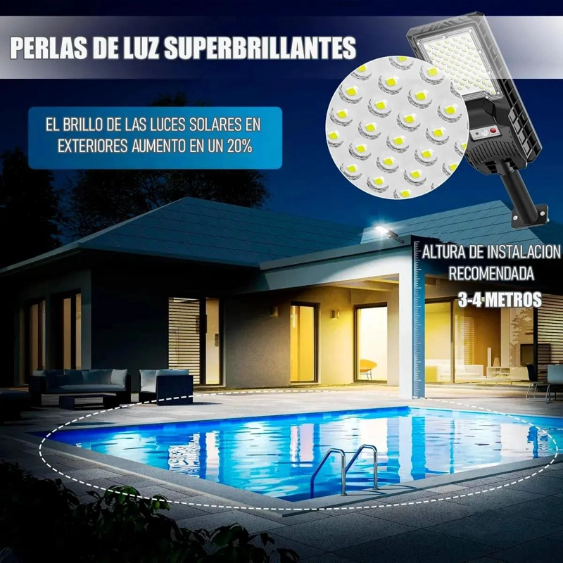 PACK 2 FOCOS SOLARES LED 300W PARA EXTERIORES - 2
