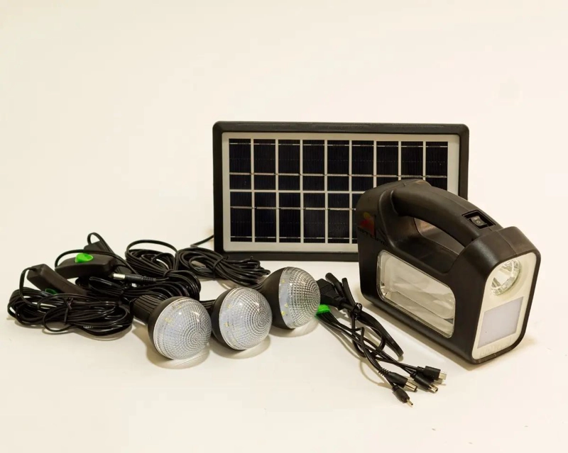 KIT SOLAR DE EMERGENCIA CON PANEL Y 2 AMPOLLETAS - 1