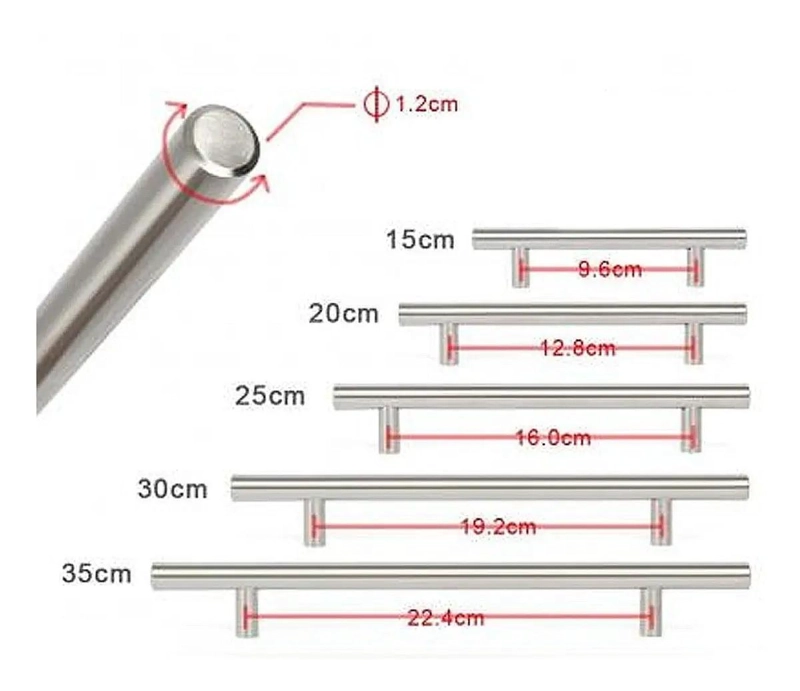 PACK 10 TIRADORES INOXIDABLES 15 CM - 2