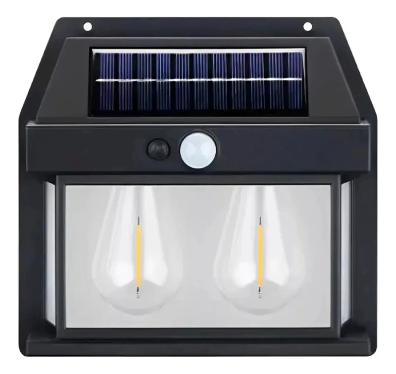 FAROL SOLAR DE PARED CON SENSOR DE MOVIMIENTO Y LUZ CALDA - 2