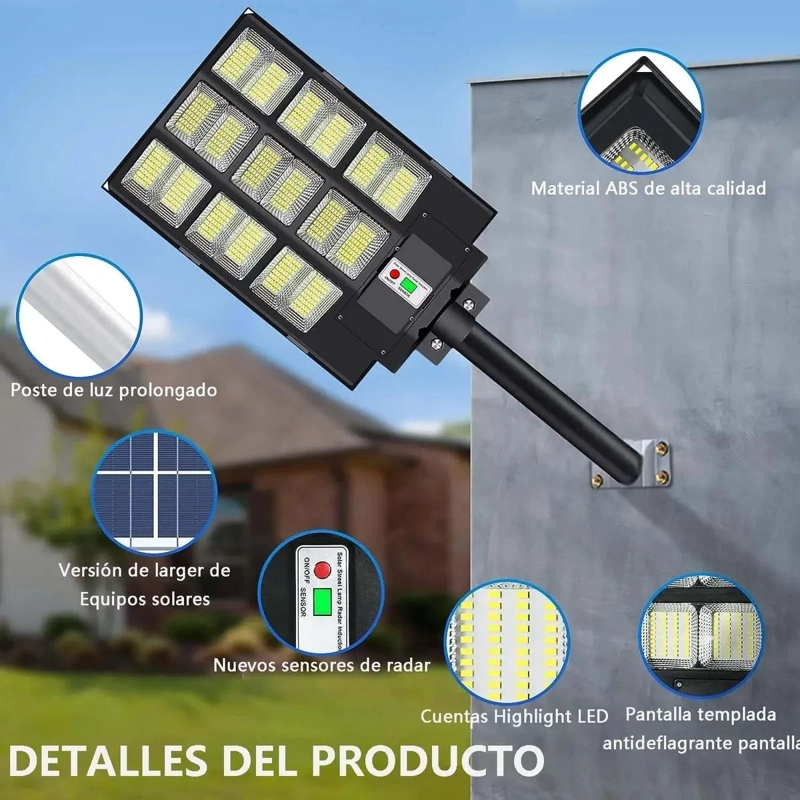 FOCO SOLAR LED 1000W CON SOPORTE Y CONTROL REMOTO - 2