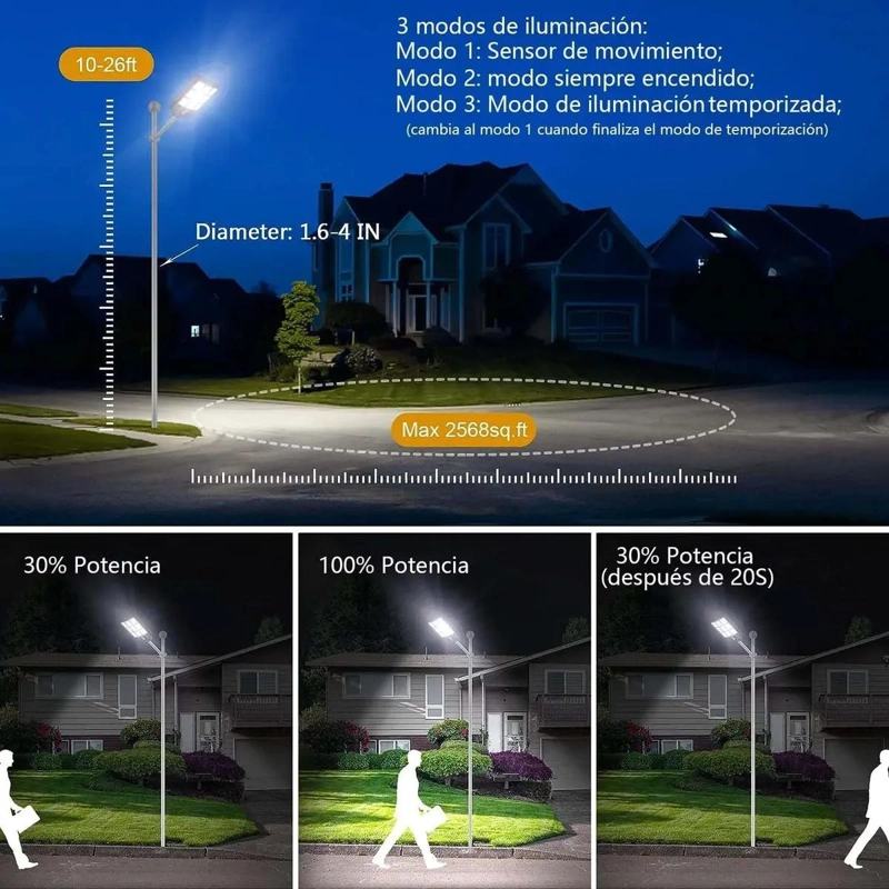 FOCO SOLAR LED 1000W CON SOPORTE Y CONTROL REMOTO - 4