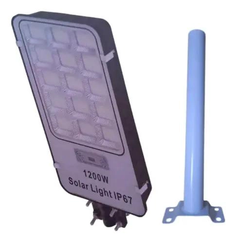 FOCO SOLAR DE POSTE 1200W CON LUZ FIJA Y SOPORTE - 2