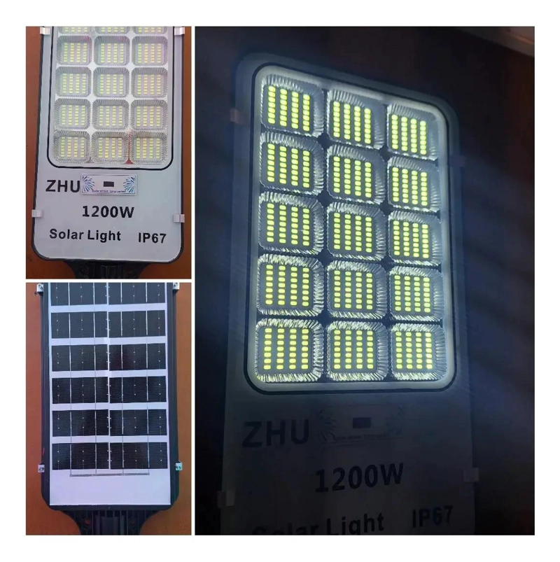 FOCO SOLAR DE POSTE 1200W CON LUZ FIJA Y SOPORTE - 5