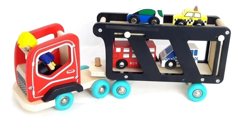 CAMION REMOLQUE DE MADERA PARA NIÑOS - 1