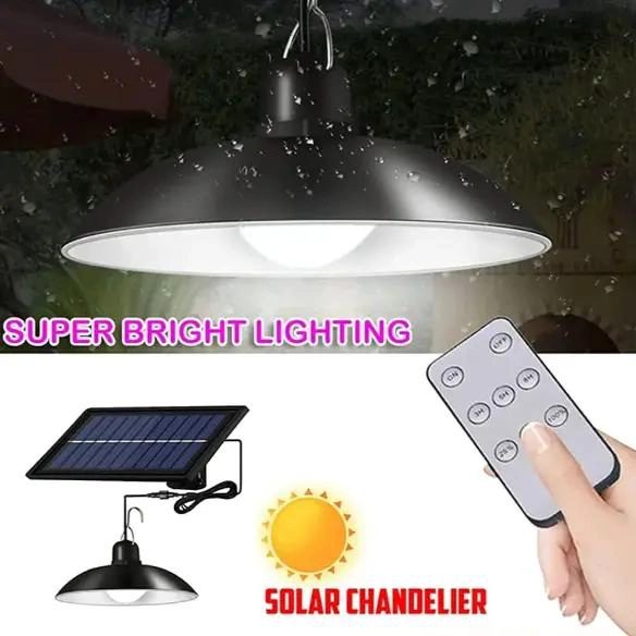 LAMPARA SOLAR LED TIPO CAMPANA RECARGABLE IP65 CON MANDO - 2