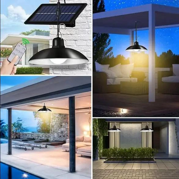 LAMPARA SOLAR LED TIPO CAMPANA RECARGABLE IP65 CON MANDO - 4