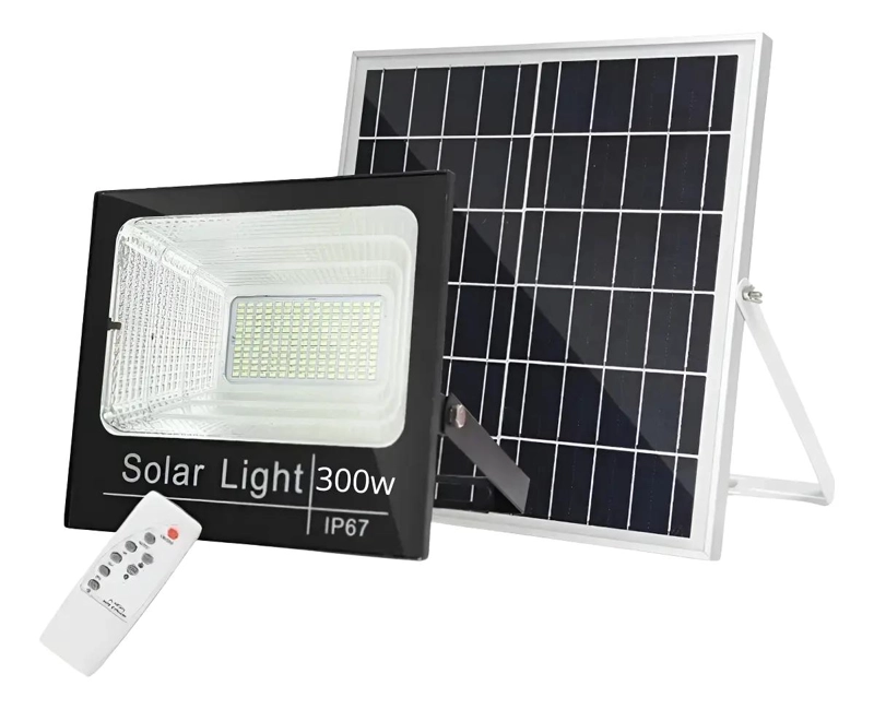 FOCO REFLECTOR SOLAR EXTERIOR 300W CON CONTROL REMOTO - 1