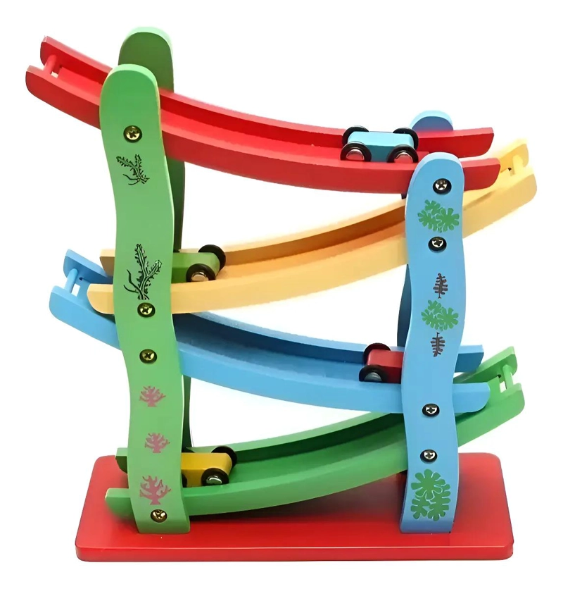 AUTOPISTA DE MADERA DIDACTICA PARA NIÑOS - 1