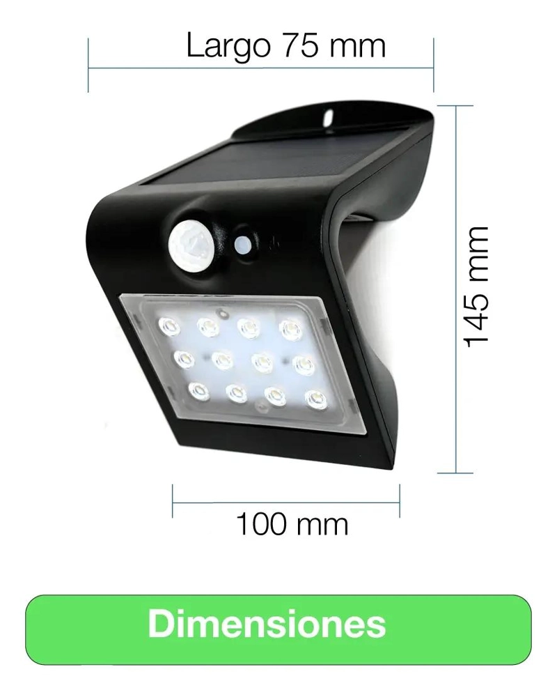 FOCO SOLAR PARA MURO EXTERIOR 1,5W LUZ CALIDA - 4