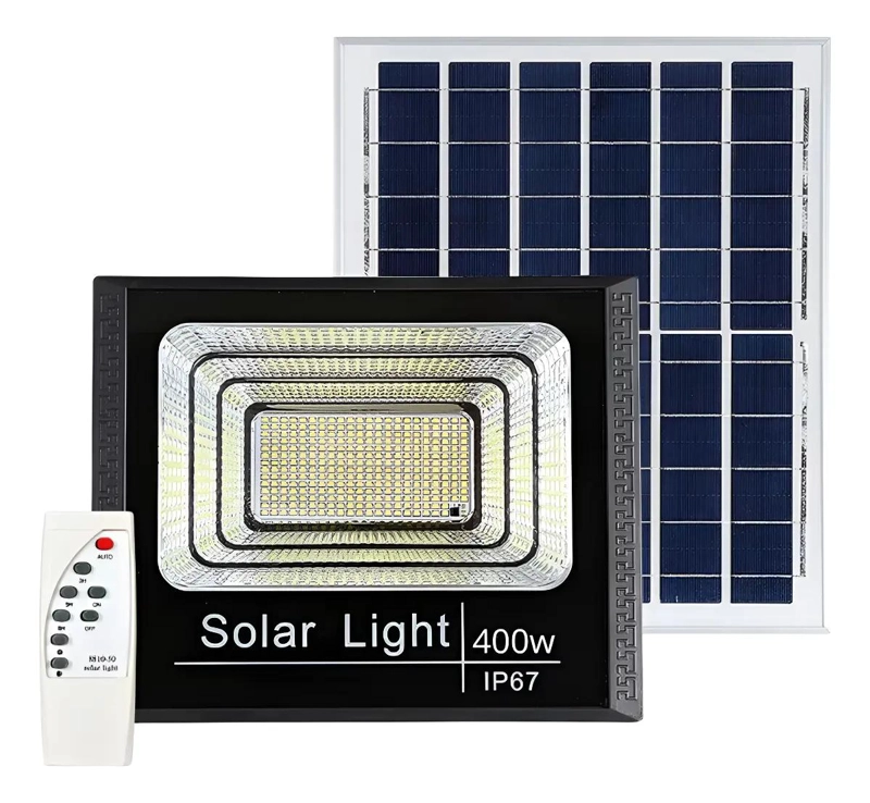 FOCO SOLAR EXTERIOR 400W CON PANEL Y CONTROL REMOTO - 1