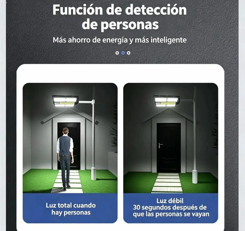 FOCO SOLAR 1000W CON SENSOR DE RADAR Y LUZ CALLE - 3