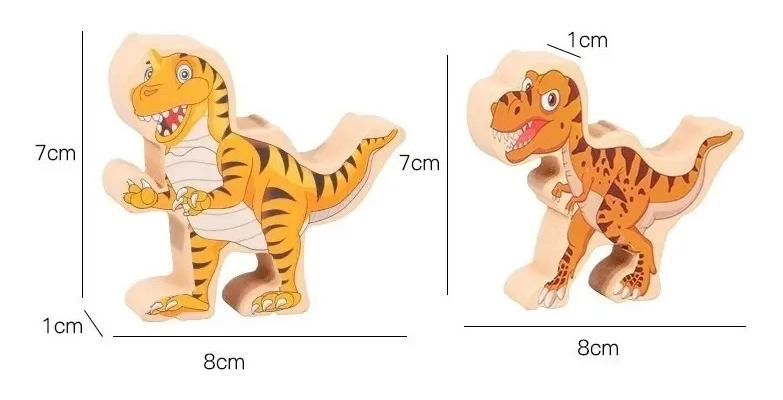 BLOQUES DE MADERA DINOSAURIOS JUEGO DIDACTICO - 4