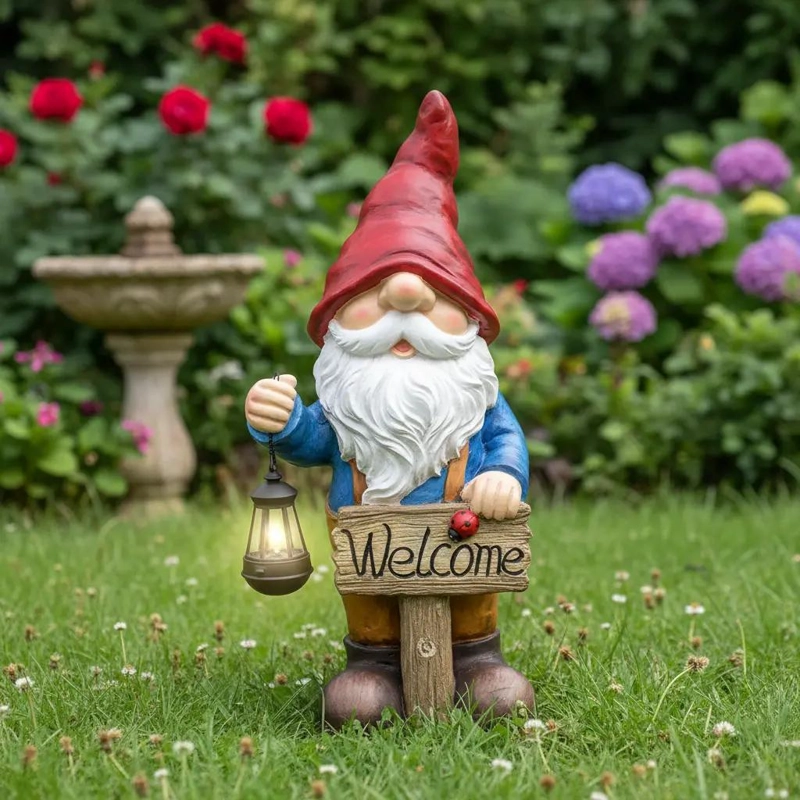 FIGURA DECORATIVA GNOMO DUENDE SOLAR 73 CM - 2