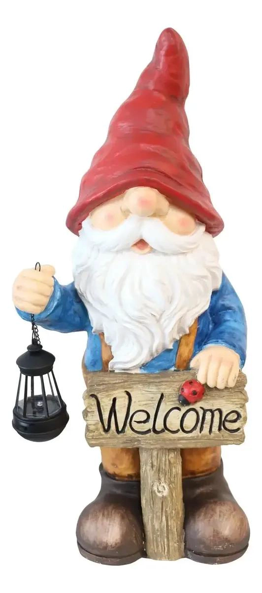 FIGURA DECORATIVA GNOMO DUENDE SOLAR 73 CM - 3
