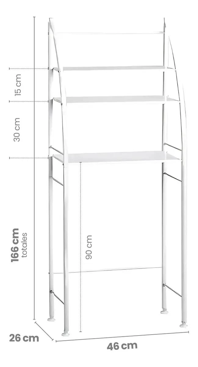 ORGANIZADOR PARA BAÑO CON 3 ESTANTES SOBRE INODORO - 3