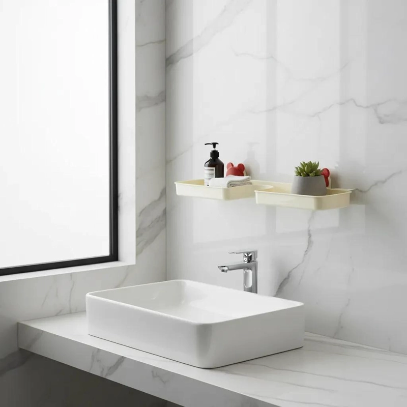 REPISA DE BAÑO CON VENTOSAS Y MONTAJE EN PARED - 4