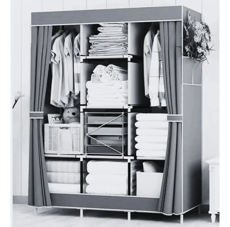CLOSET ROPERO ARMABLE ORGANIZADOR TRANSPORTABLE DE TELA - 4