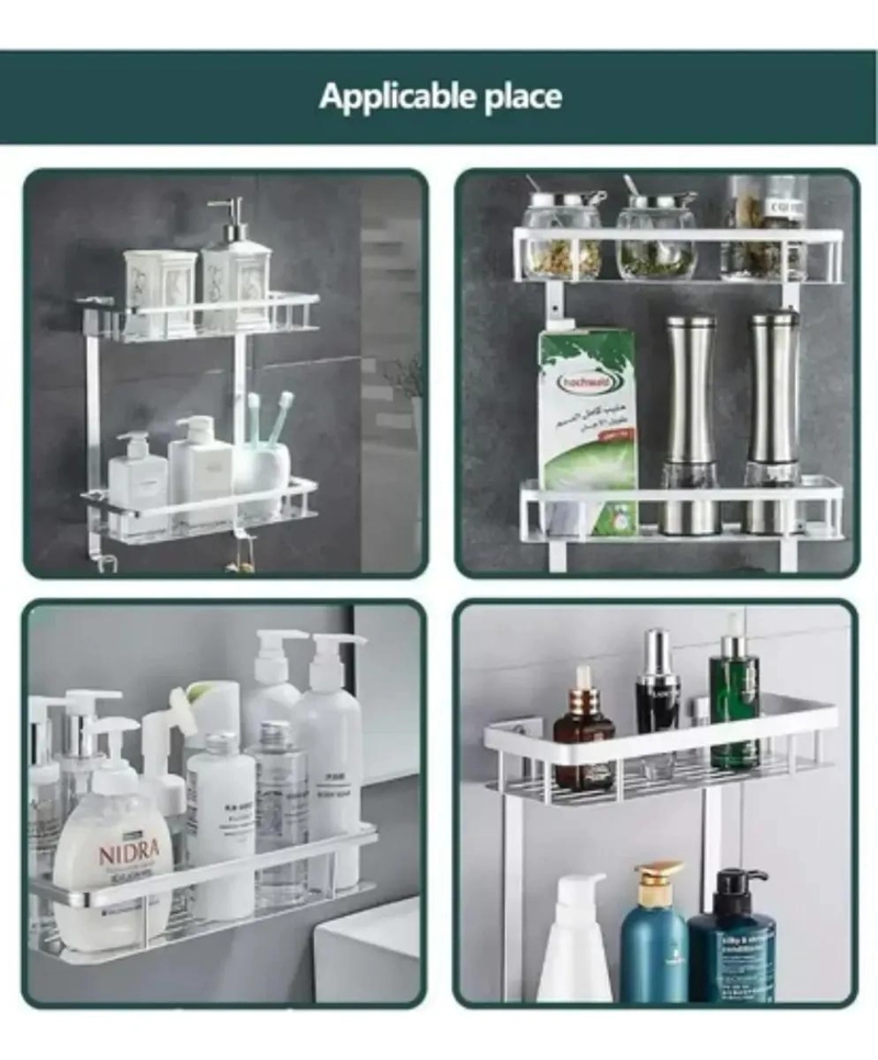 REPISA DE ALUMINIO PARA BAÑO CON 2 NIVELES - 4