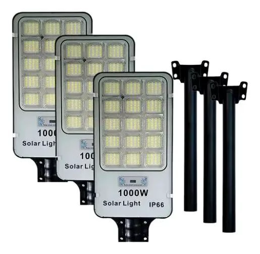 PACK 3 FOCOS SOLARES 1000W LUZ BLANCO FRIO EXTERIOR - 1