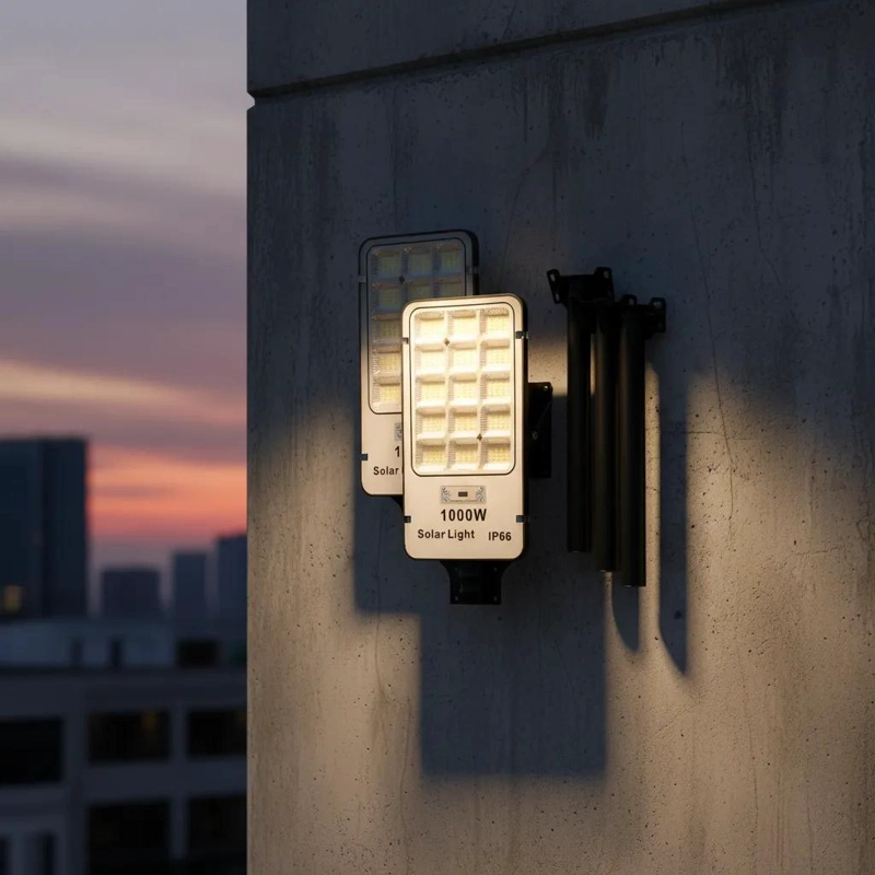 PACK 3 FOCOS SOLARES 1000W LUZ BLANCO FRIO EXTERIOR - 4
