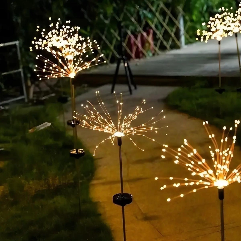 PACK 4 LUCES MICRO LED SOLAR JARDIN EFECTO FUEGO - 2