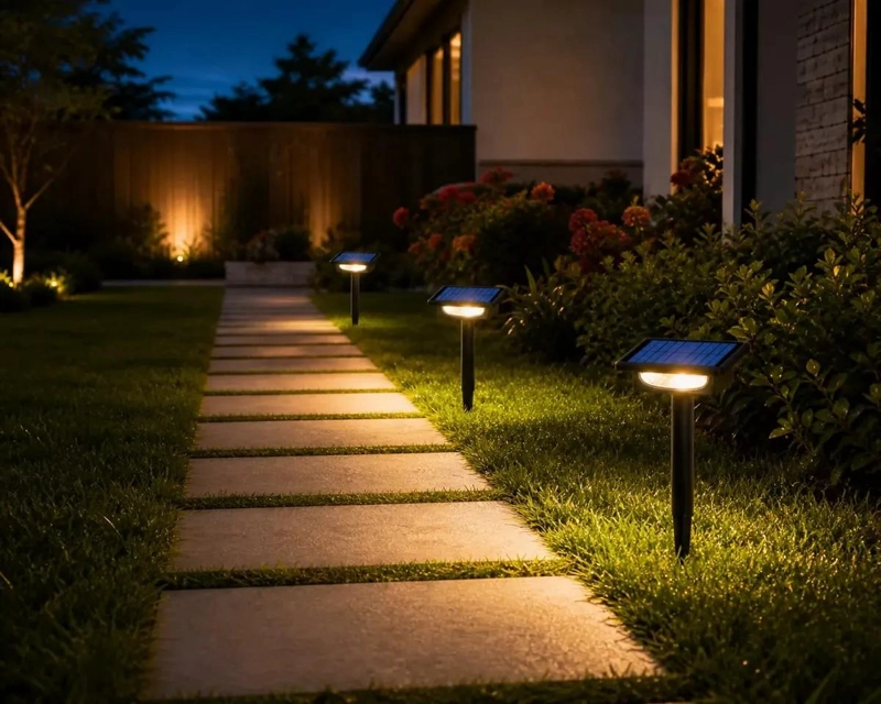 LAMPARA SOLAR LED PARA JARDIN EXTERIOR PACK 3 - 5