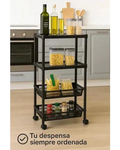 CARRITO ORGANIZADOR 4 NIVELES CON RUEDAS MULTIUSO - 4