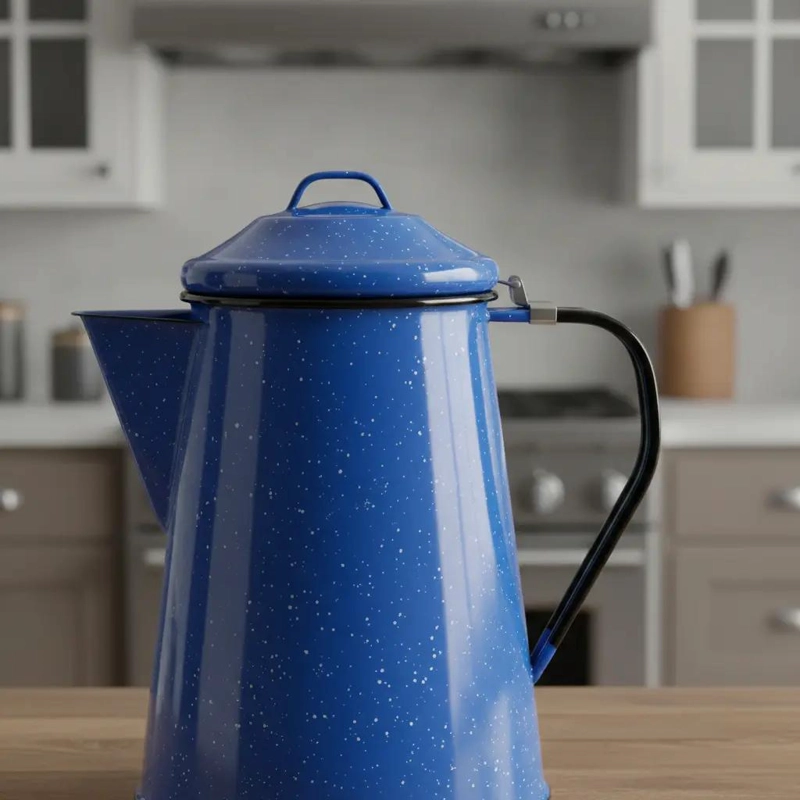 TETERA CAFETERA ENLOZADA AZUL 0.8 LITROS - 5