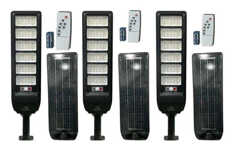 PACK 3 FOCOS PARA POSTE 600W SOLAR CON CONTROL - 4