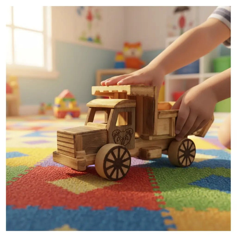 CAMION DE MADERA ARTESANAL PARA NIÑOS - 1