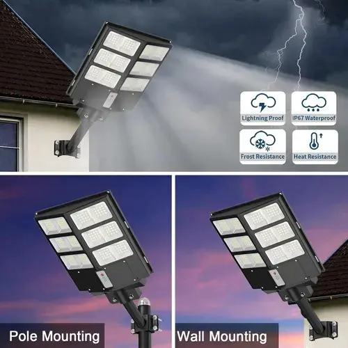 FOCO SOLAR LED 600W CON SENSOR DE MOVIMIENTO PARA EXTERIO - 2