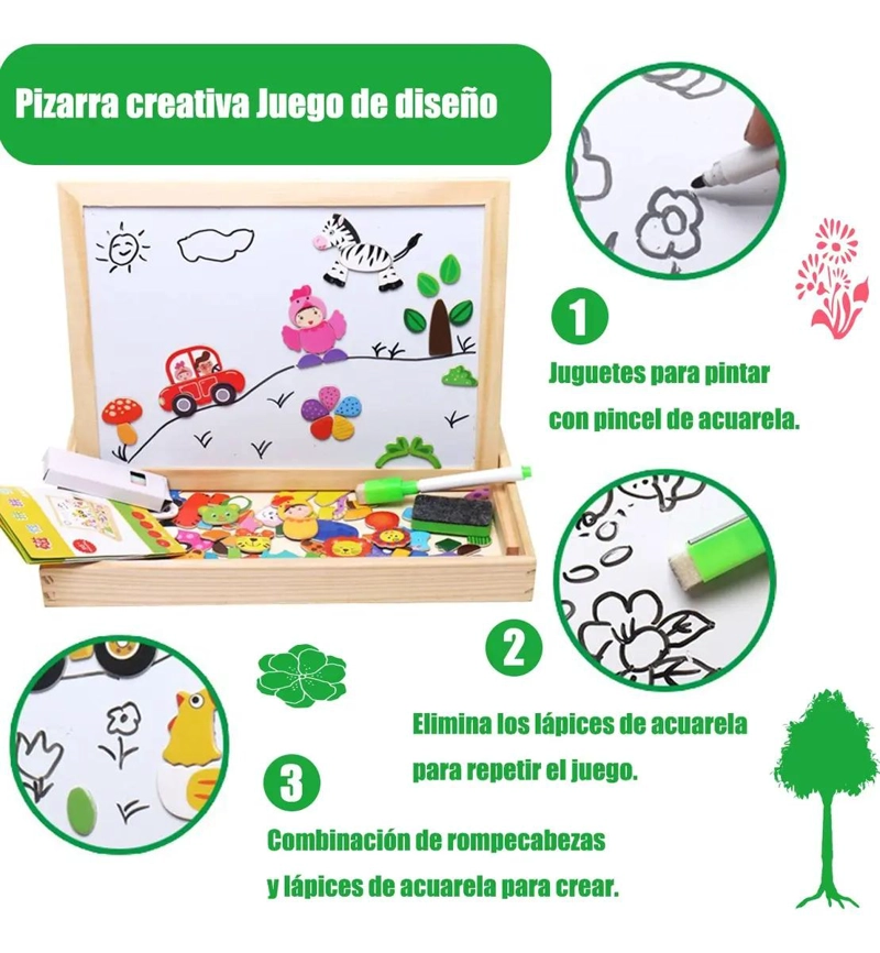 ROMPECABEZAS MAGNE TICO DE MADERA PARA NIÑOS - 4