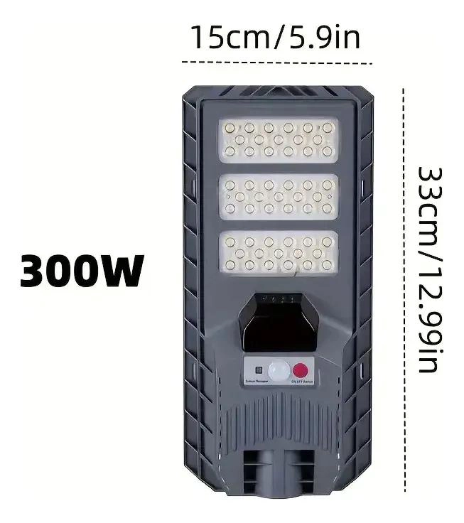 PACK 2 FOCOS SOLARES 300W RECARGABLES CON SENSOR Y MANDO - 4