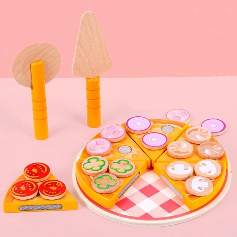 SET DIDACTICO DE JUGUETES DE MADERA PIZZA 27 PIEZAS - 5