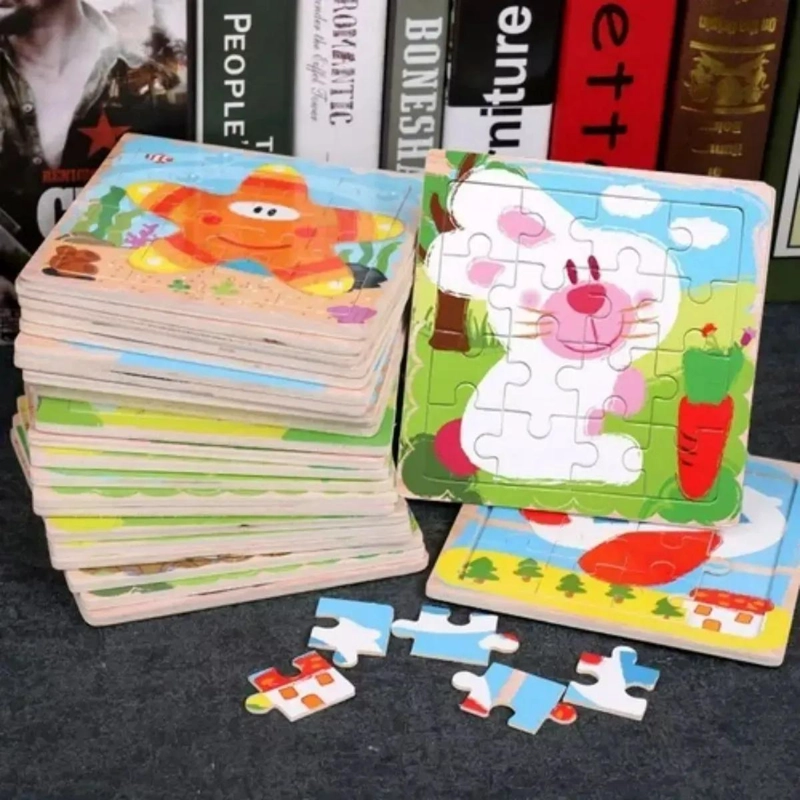 PACK 10 ROMPECABEZAS DE MADERA PARA NIÑOS - 1
