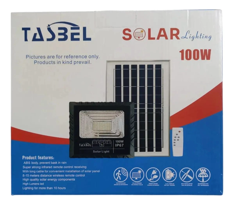 FOCO REFLECTOR LED 100W CON PANEL SOLAR Y CONTROL REMOTO - 2