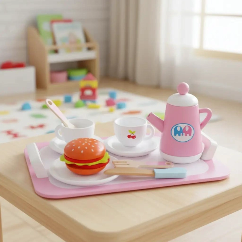 JUEGO DIDACTICO SET DE TE  DE MADERA PARA NIÑOS - 1