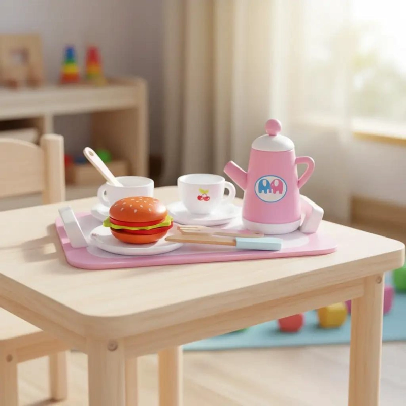 JUEGO DIDACTICO SET DE TE  DE MADERA PARA NIÑOS - 2
