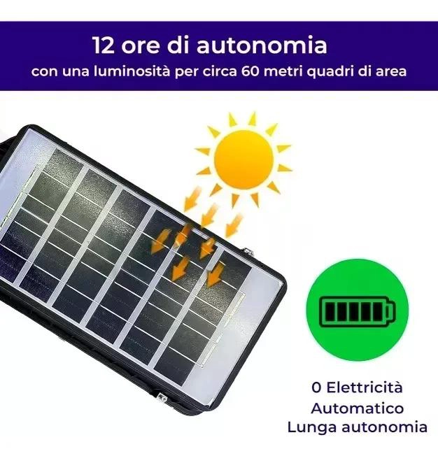 FOCO SOLAR EXTERIOR 1200W LUZ LED POTENTE BLANCO - 2