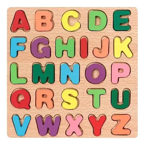ROMPECABEZAS DIDACTICO DE MADERA CON LETRAS Y NUMEROS - 1