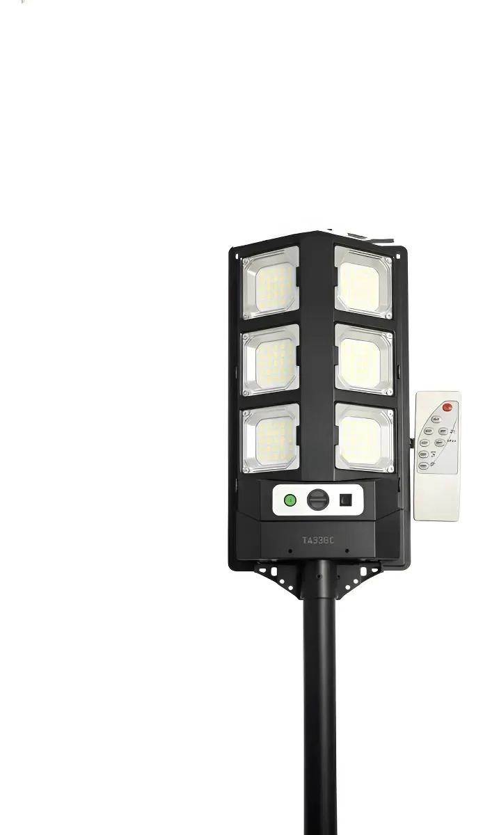 FOCO SOLAR LED 600W PARA EXTERIOR CON SOPORTE NEGRO - 2