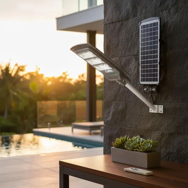 FOCO SOLAR 120W CON POSTE INCLUIDO - 1
