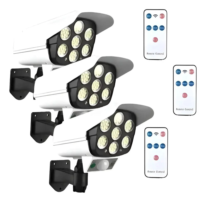 PACK 3 FOCOS SOLARES CON SENSOR DE MOVIMIENTO Y CONTROL - 1